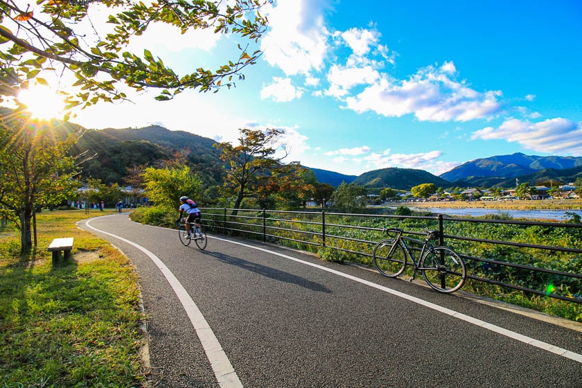 도로 자전거 렌탈 일본. 가쓰라 강 교토