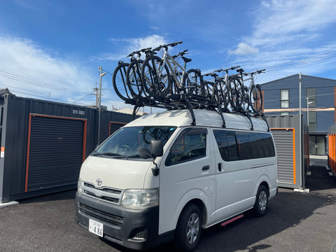 RBRJ and EXO travel loaded a van with rental bikes to be transported