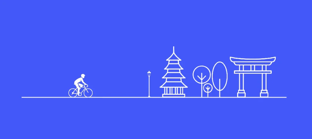 Cycling around Kyoto web flag