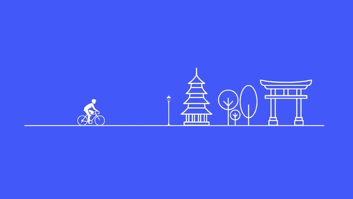 Cycling around Kyoto web flag