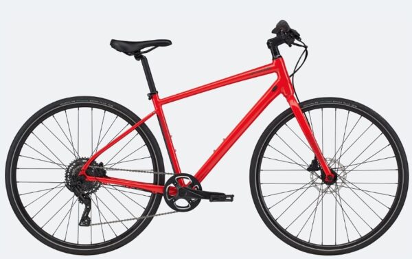 Cannondale Quick 4 Hybrid Bike – Rally Red (Large) – Lightweight Frame & Hydraulic Disc Brakes [Brand New]
