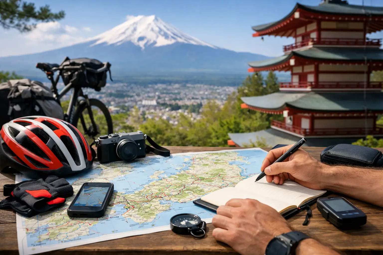 Logística de turismo en bicicleta para recorrer Japón a fondo